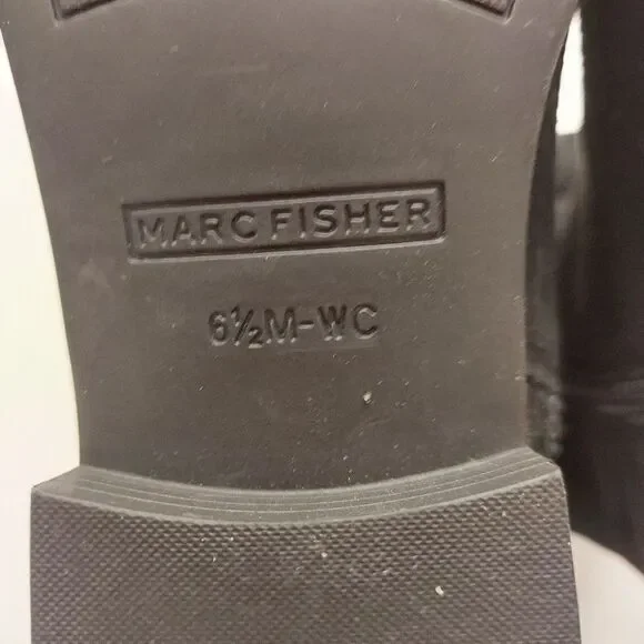 MARC FISHER Secrit Black Suede Studded  Medium Calf Tall Boots - Picture 10 of 15